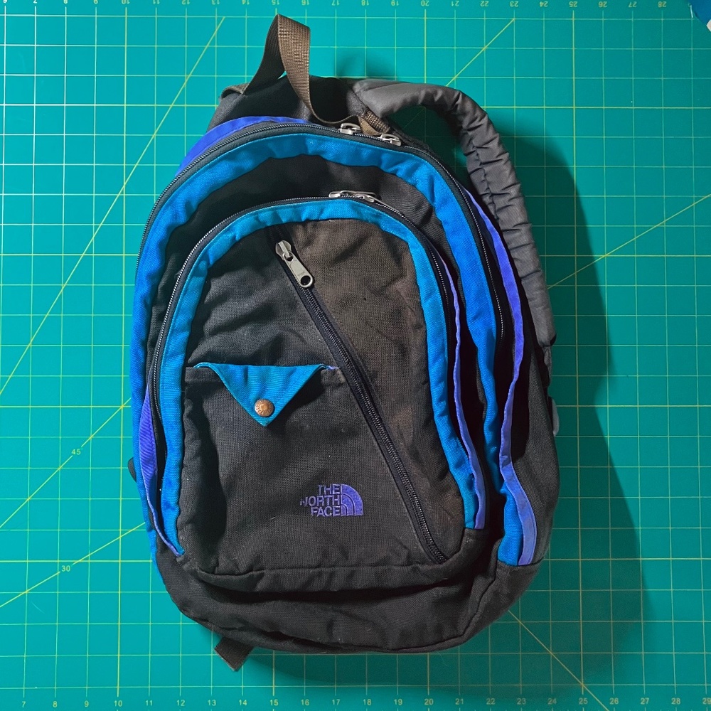 The North Face Daypack Backpack Blue and Purple VTG